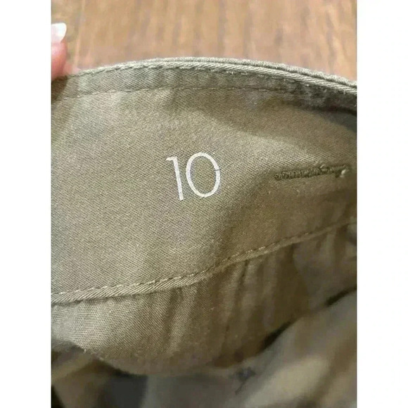 Ann Taylor Khaki Trench Coat Style A-Line Mini Skirt Twill Buttons Womens 10 - Picture 4 of 8